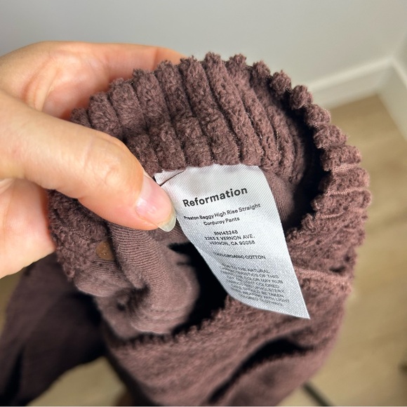 NWT Reformation 100% Organic Cotton Preston Baggy Straight Corduroy Pant 31 - Picture 13 of 14